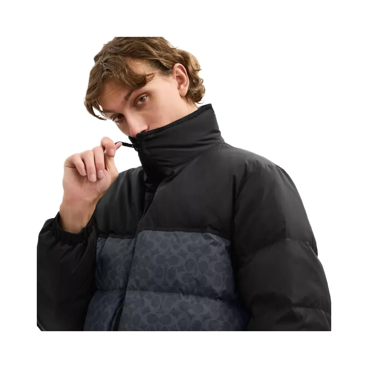 Coach Signature Down Jacket In Recycled Polyester in Charcoal Signature