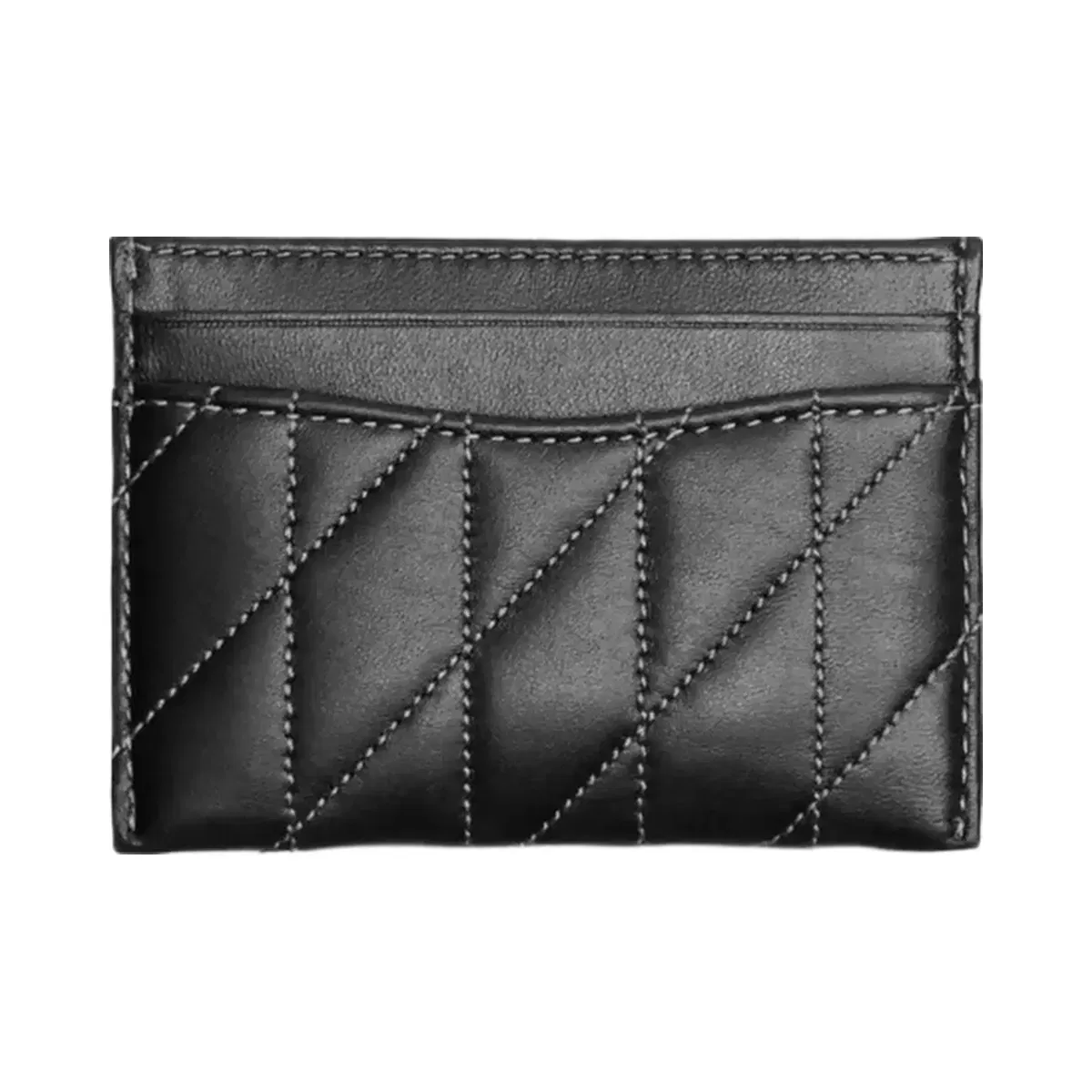 Coach Essential Card Case With Pillow Quilting Pewter Black