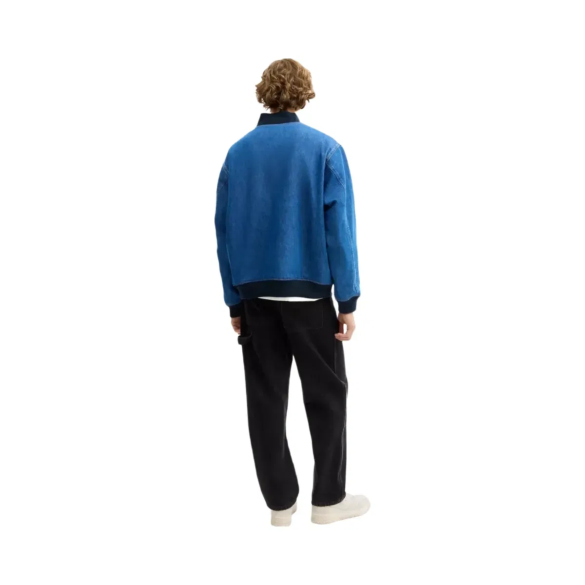 Coach Denim Varsity Jacket In Organic Cotton in Washed Blue Multi