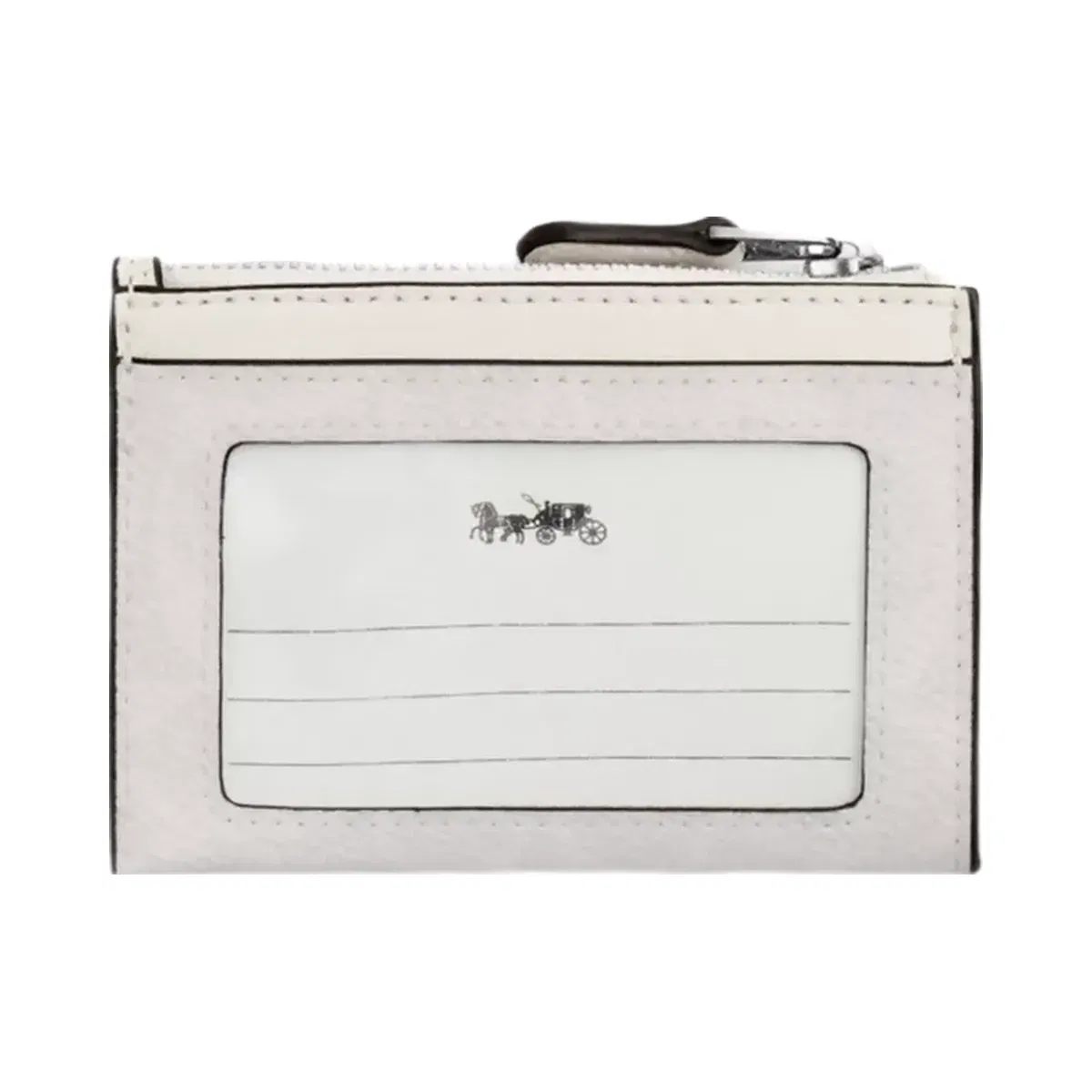 Coach Mini Skinny Id Case In Signature Canvas in Silver White Chalk