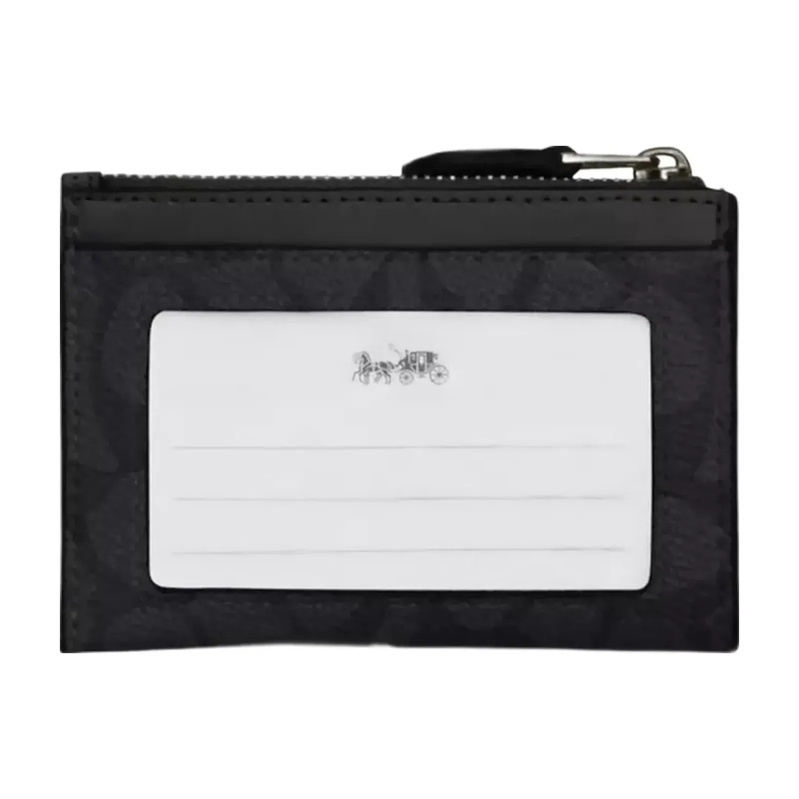 Coach Mini Skinny Id Case In Signature Canvas in Gunmetal Charcoal Black