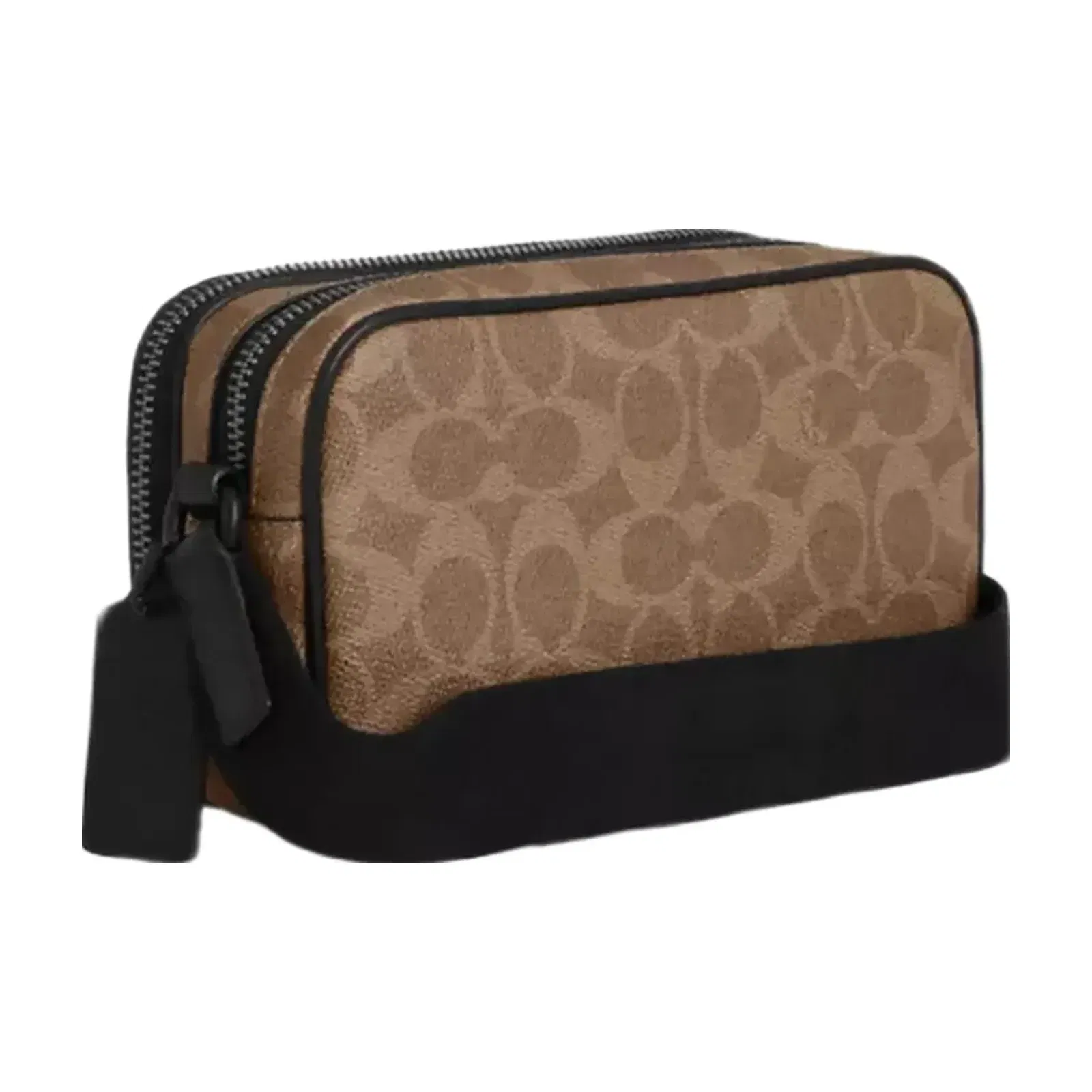 Coach Colton Crossbody Bag 19 In Signature Canvas in Matte Black Tan Black