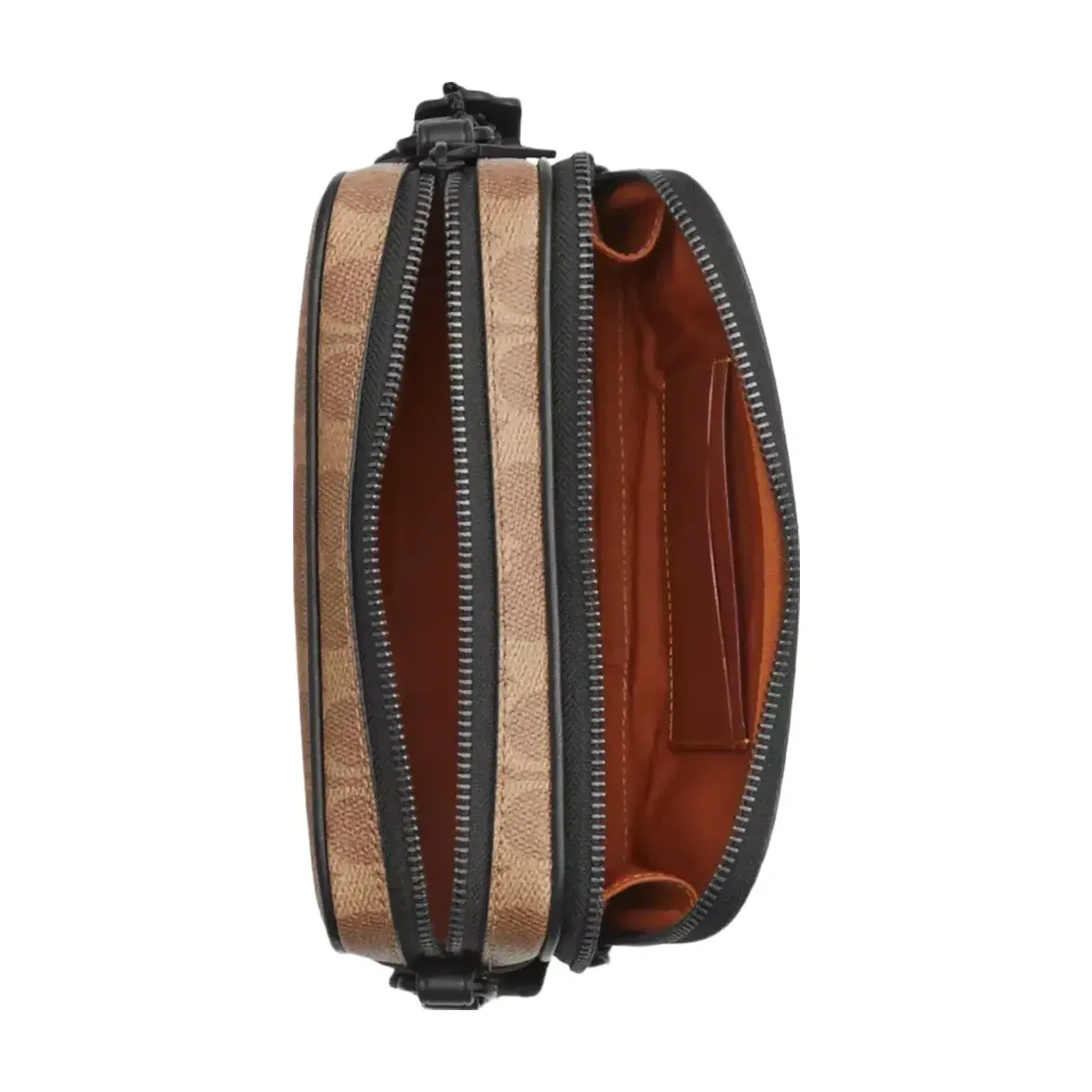 Coach Colton Crossbody Bag 19 In Signature Canvas in Matte Black Tan Black
