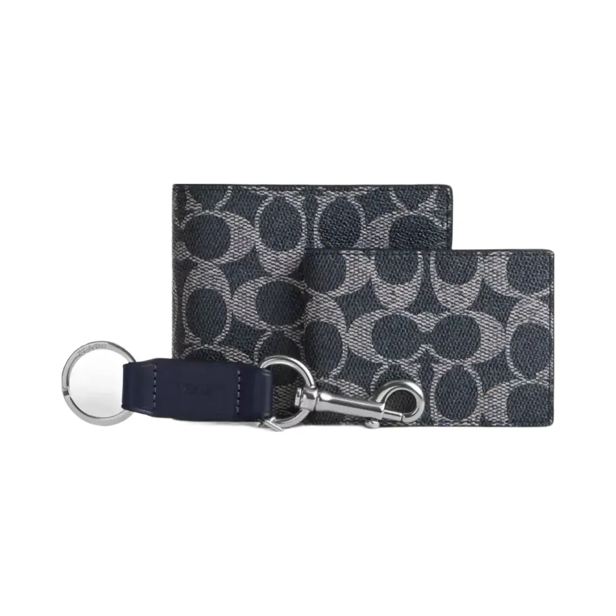 Coach Boxed 3-In-1 Wallet Gift Set In Signature Canvas in Silver Denim Chalk