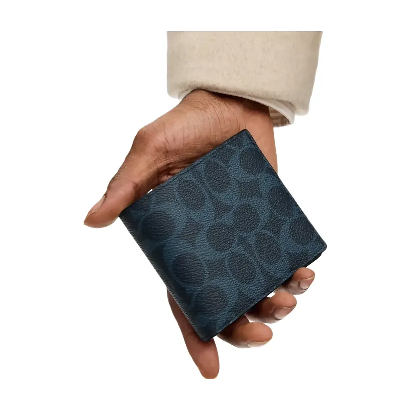 Coach Id Billfold Wallet In Signature Canvas in Ink Blue