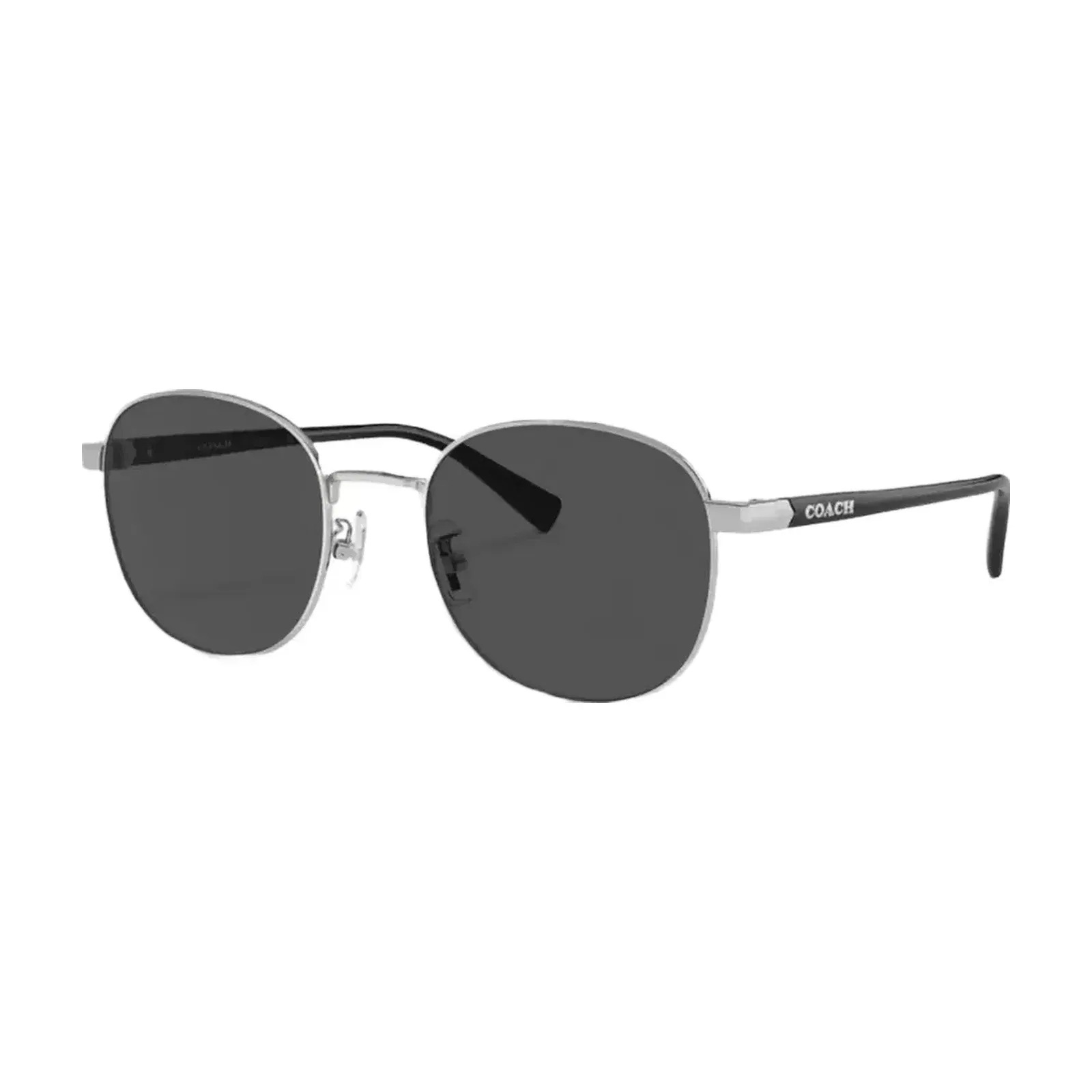 Coach Metal Round Sunglasses in Silver Black