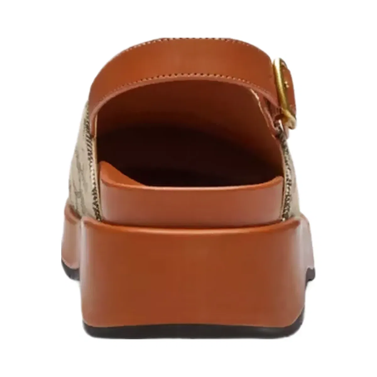 Coach Women's Sculpted C Platform Clog In Signature Textile Jacquard Cocoa Burnished Amber