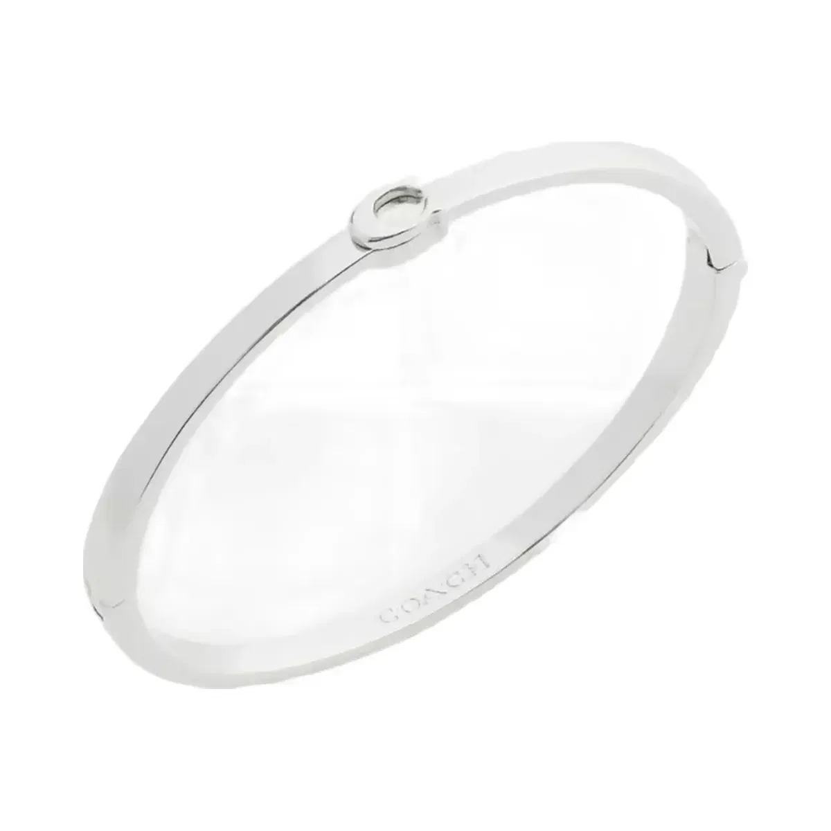 Coach Thin Signature Hinged Bangle Silver