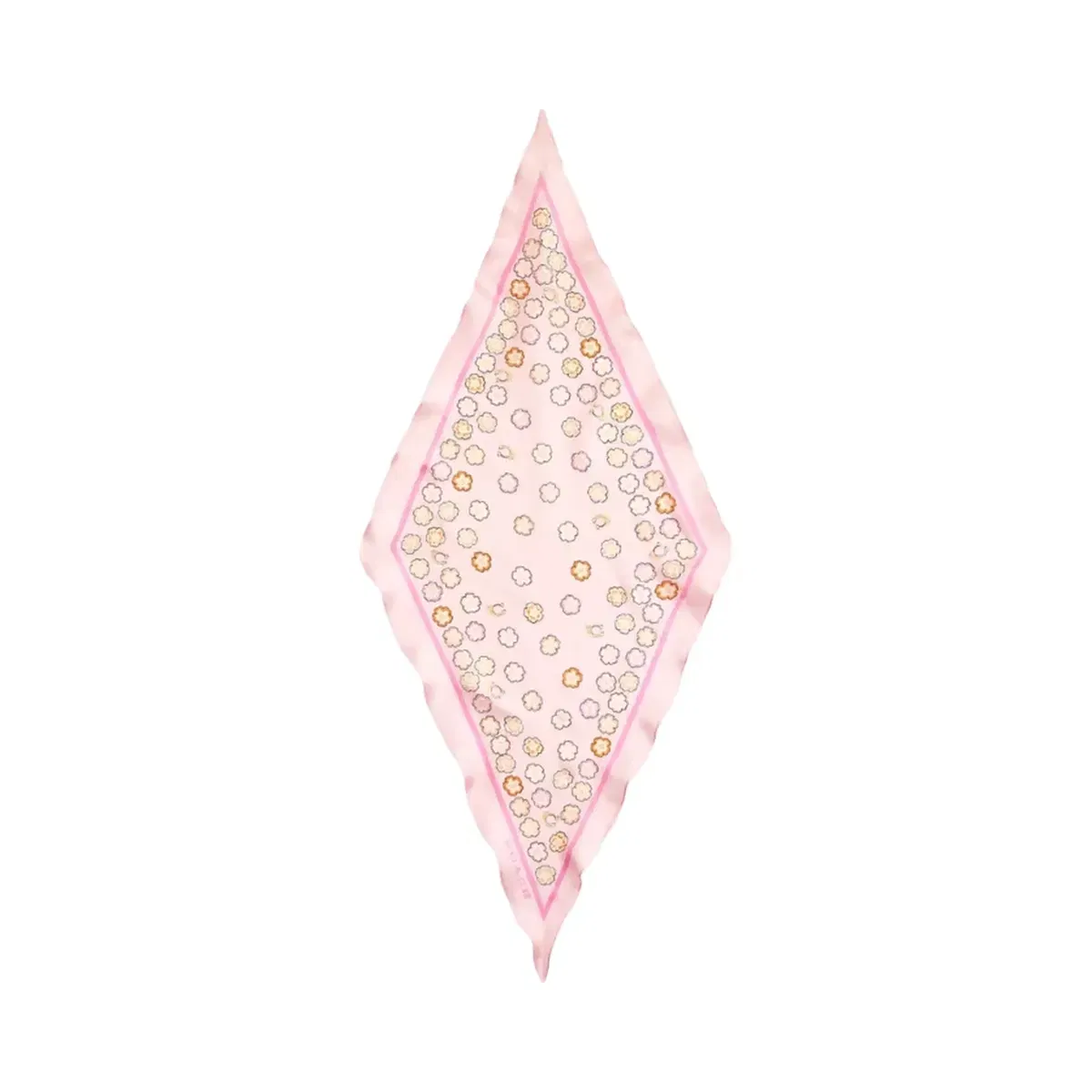 Coach Waterfall Tea Rose Print Silk Diamond Scarf Tickled Pink