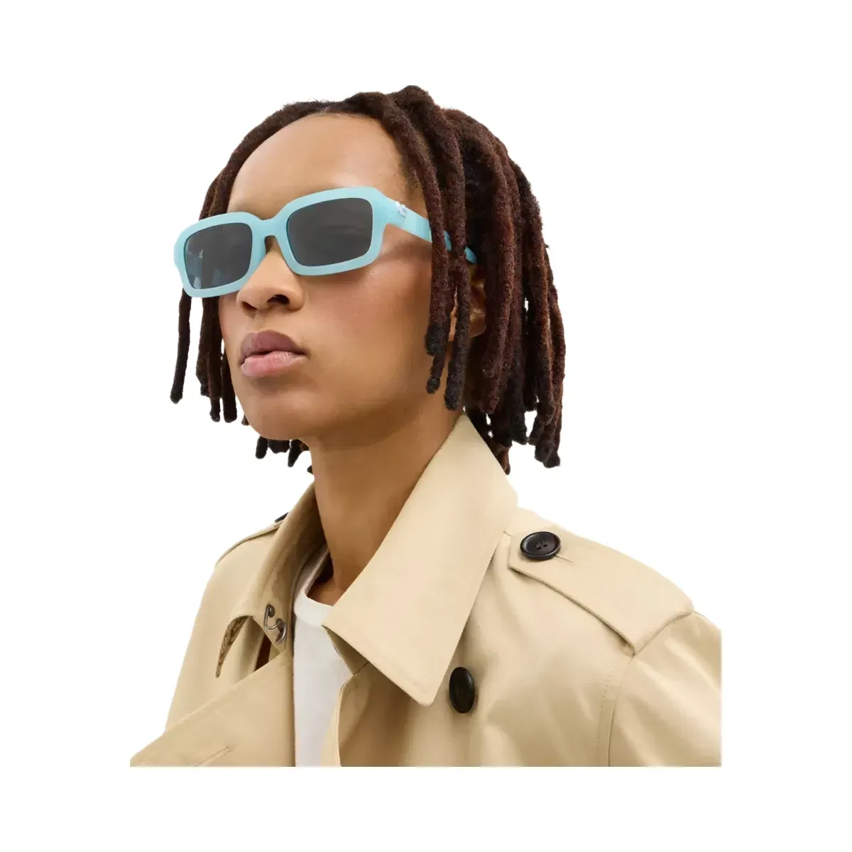 Coach C Heart Narrow Square Sunglasses in Blue
