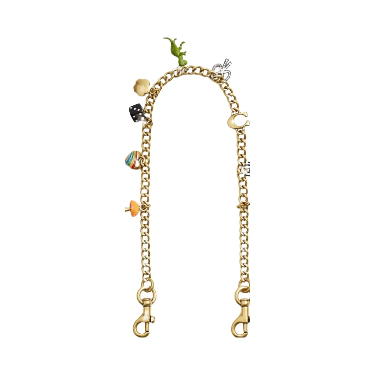 Coach Chain Strap With Charms in Brass Multi