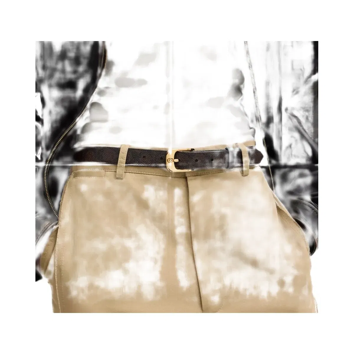 Coach C Harness Buckle Belt, 25 Mm Gold Walnut Black
