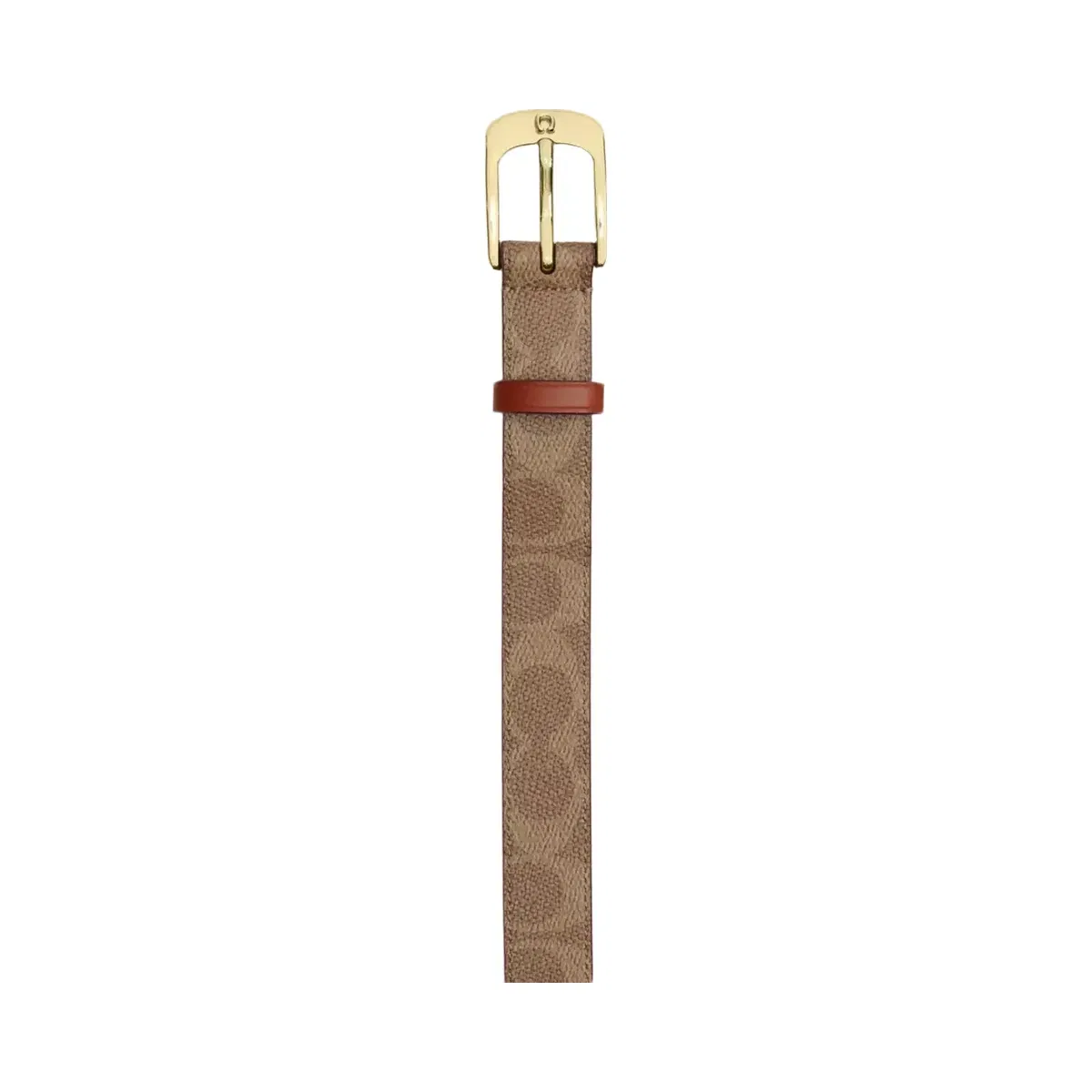 Coach C Harness Buckle Belt, 25 Mm Gold Tan Caramel
