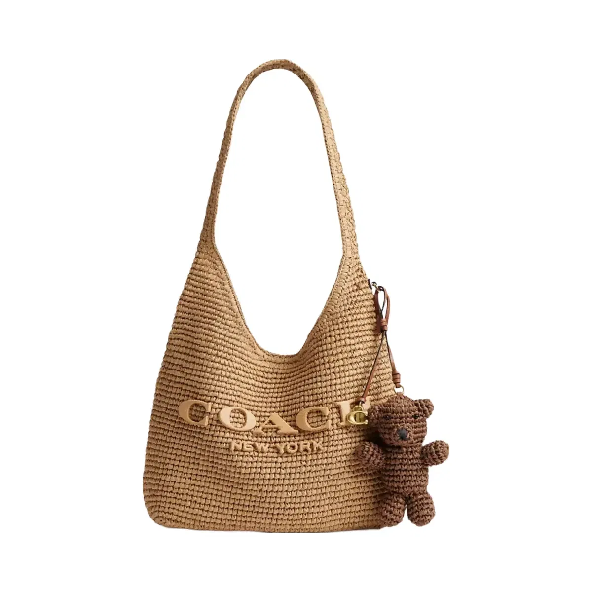 Coach Bear Bag Charm Brass Multi