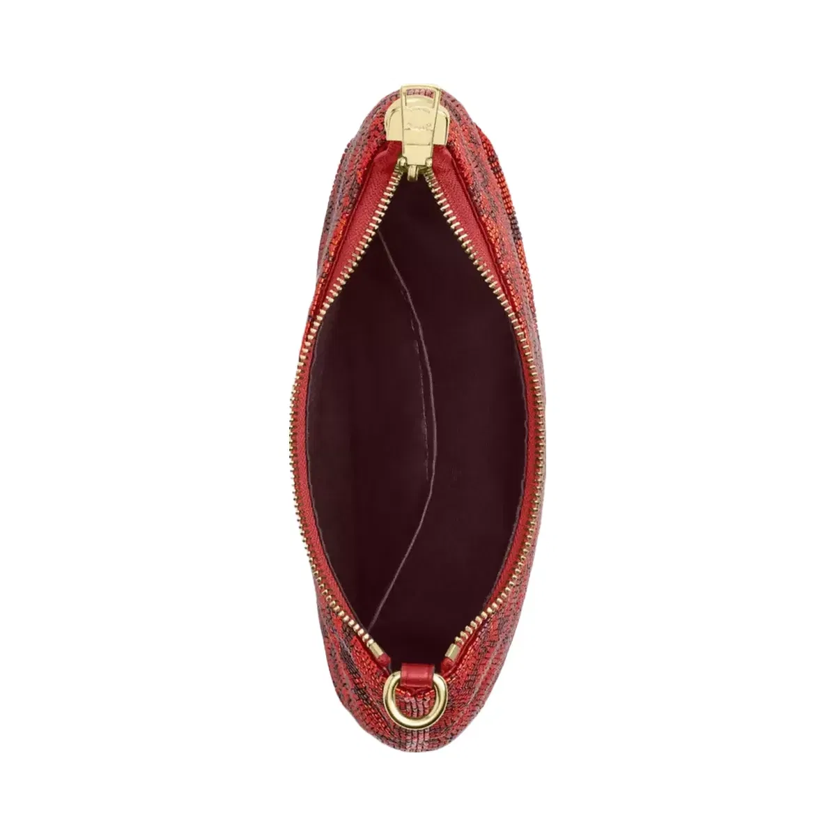 Coach Teri Shoulder Bag In Signature Beaded Satin in Gold Crimson