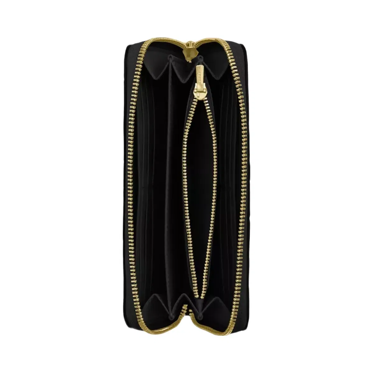 Coach Long Zip Around Wallet In Signature Leather Gold Black
