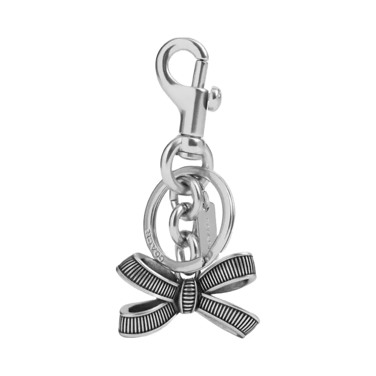 Coach Bow Bag Charm in Silver Silver