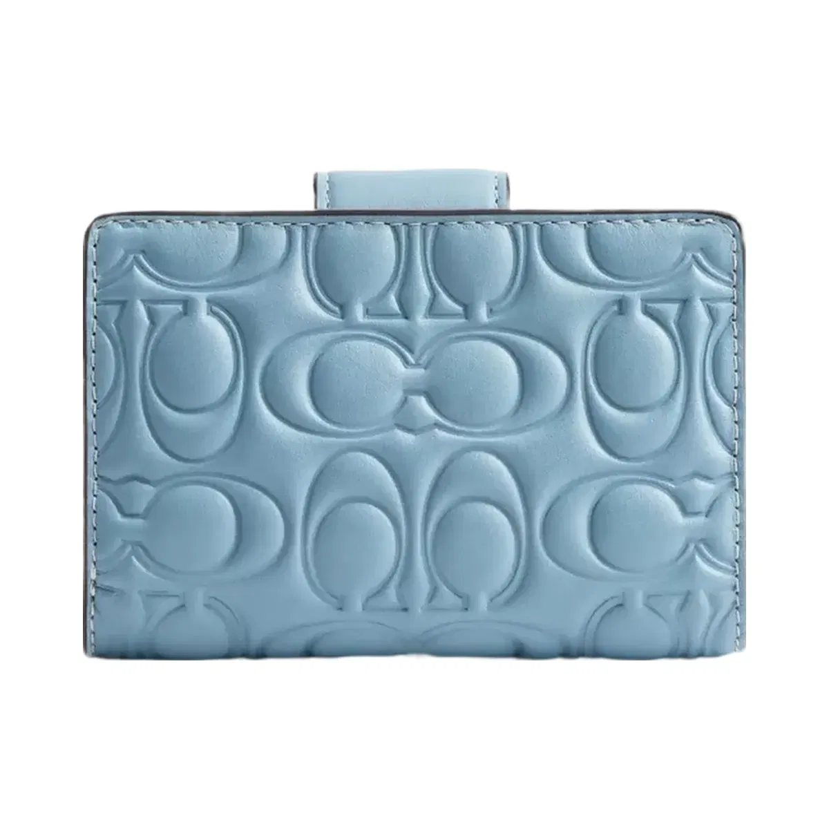 Coach Medium Corner Zip Wallet In Signature Leather in Gold Azure