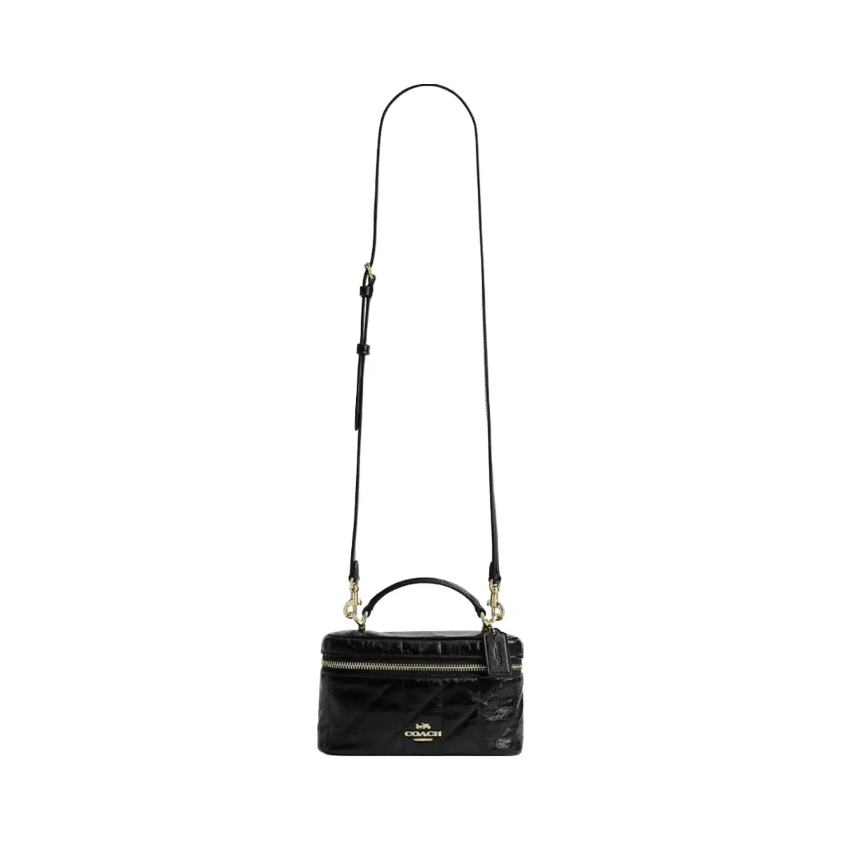 Coach Rainer Crossbody Bag 18 With Quilting Gold Black