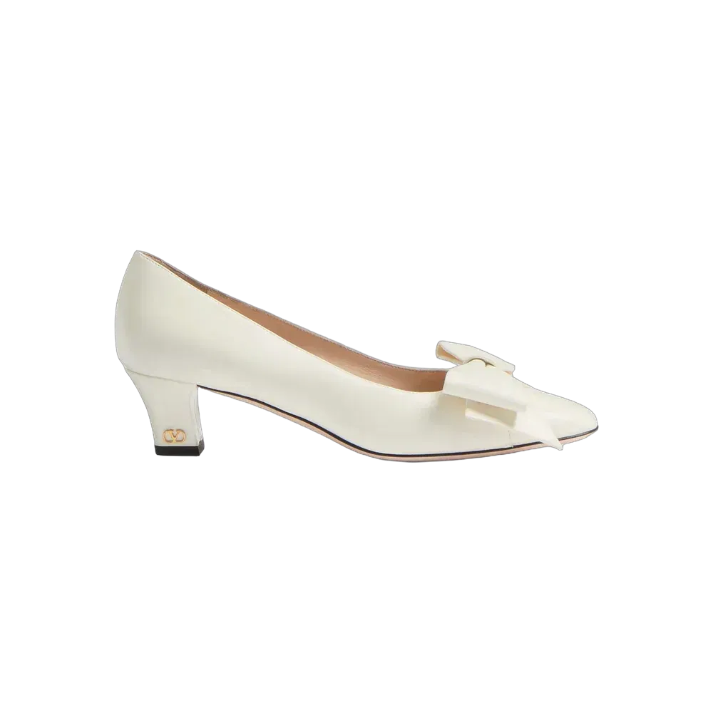 Valentino Bowow Pump In Kidskin 45mm Ivory