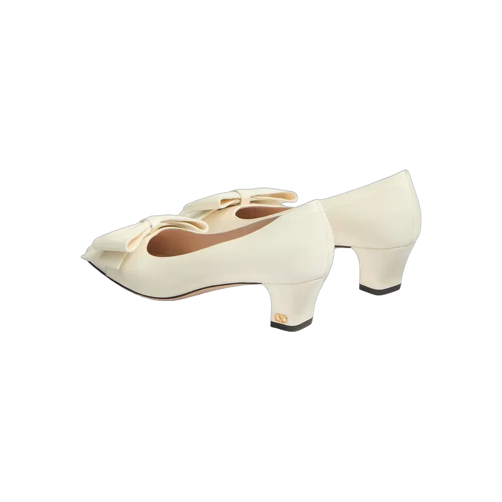 Valentino Bowow Pump In Kidskin 45mm Ivory