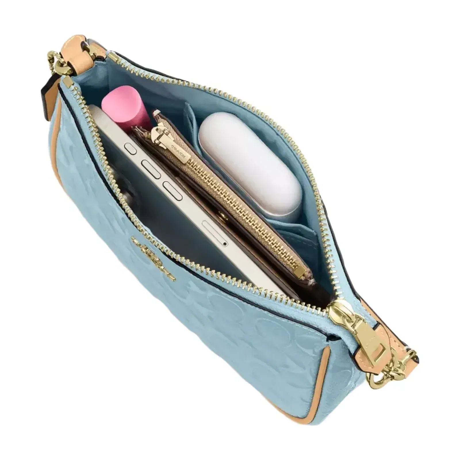 Coach Nolita 19 In Signature Leather With Charms in Gold Light Blue