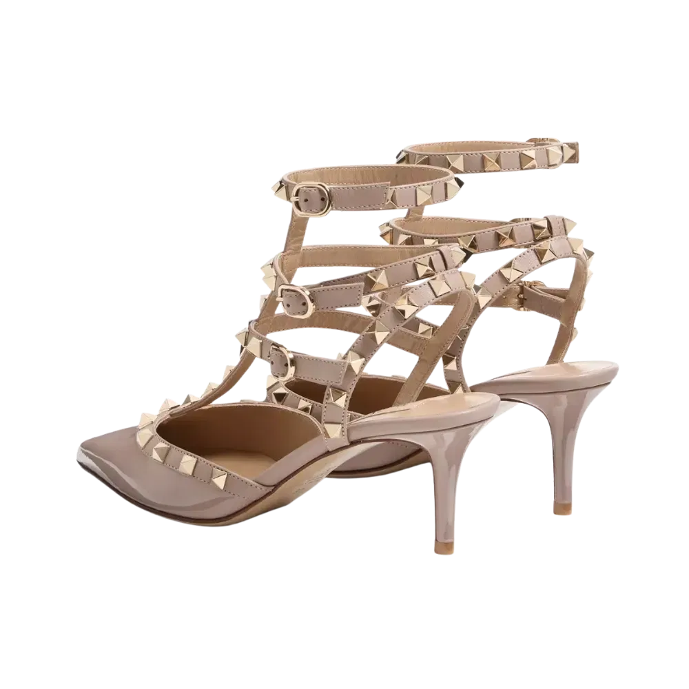 Valentino Rockstud Caged Pump 65mm Poudre