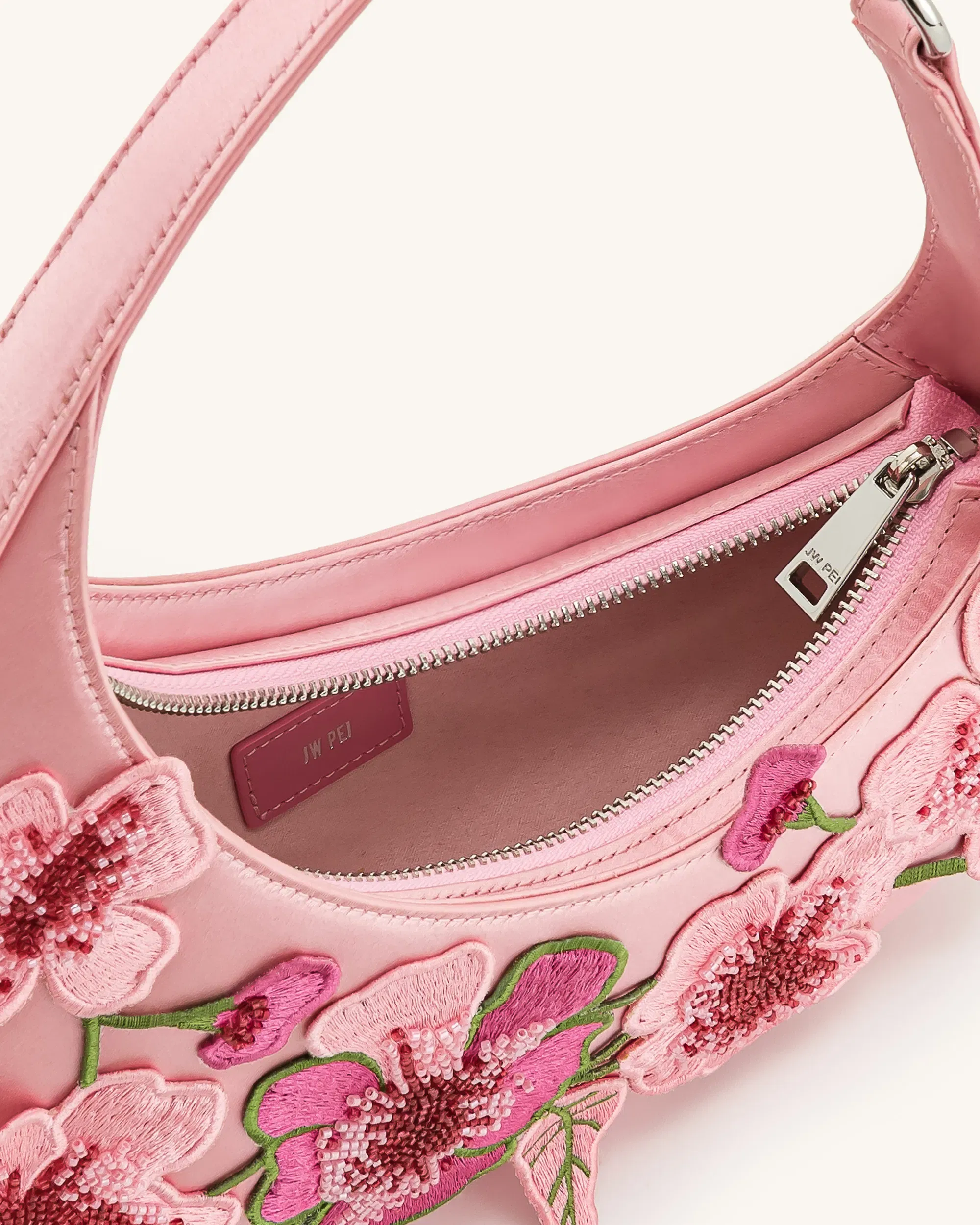 JW PEI Harlee Embroidered Shoulder Bag Pink