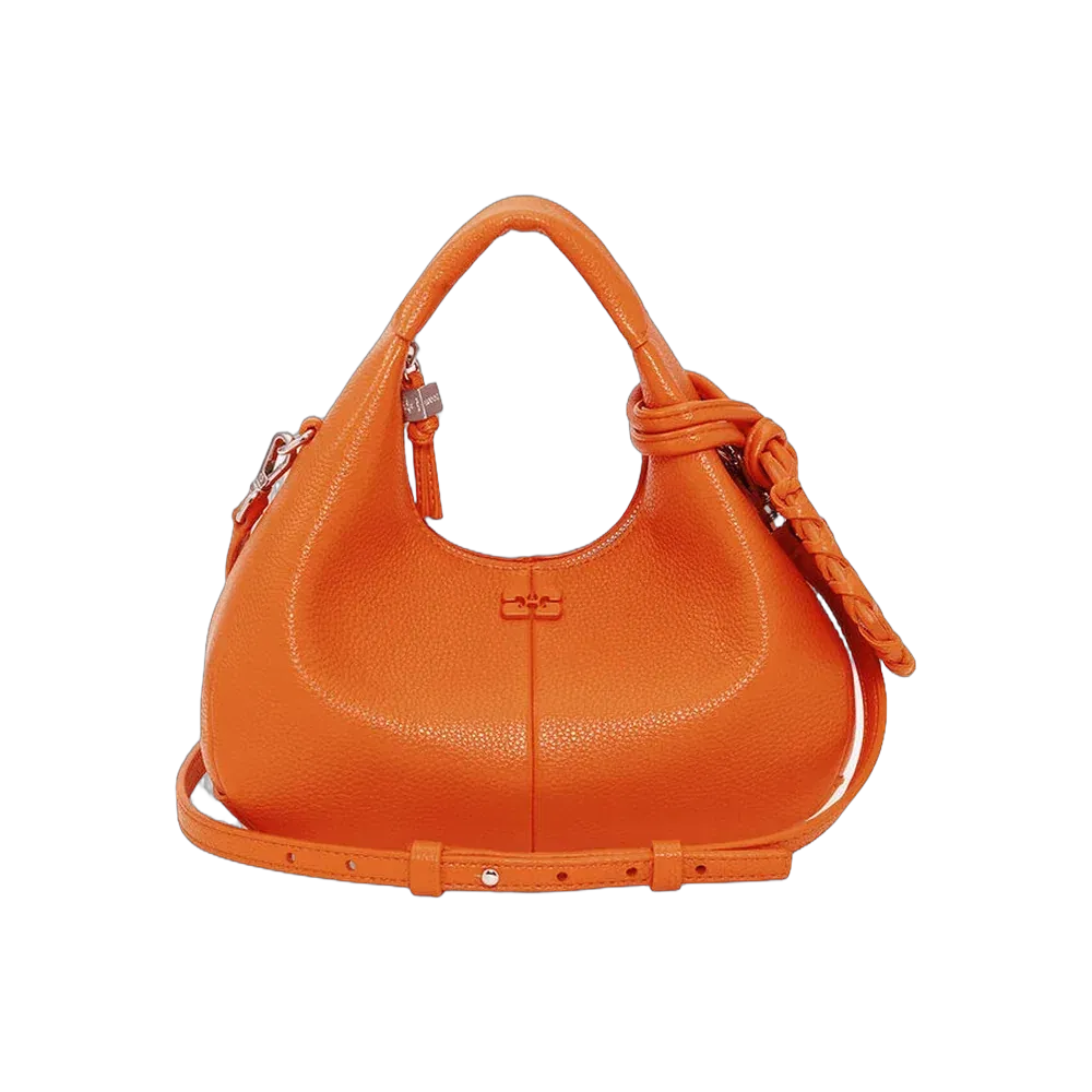Ganni Orange Mini Hobo Bag