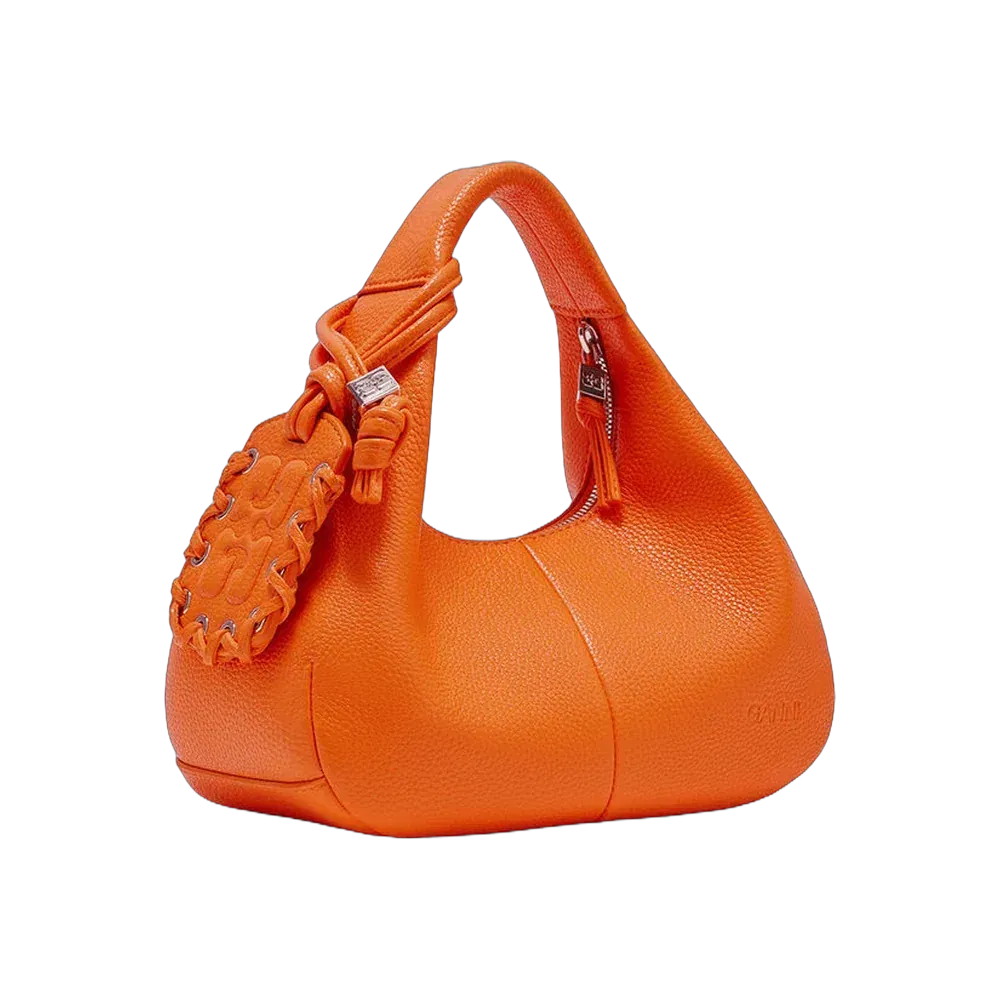 Ganni Orange Mini Hobo Bag
