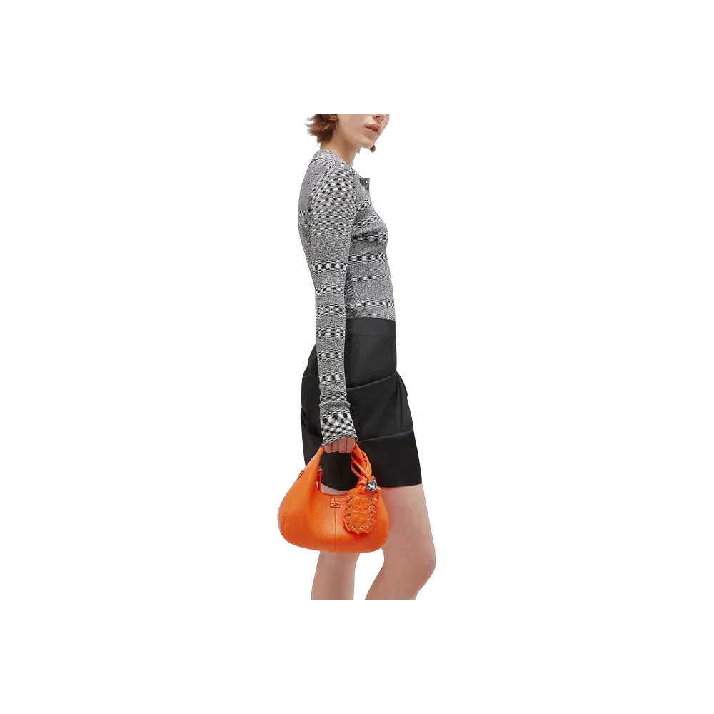 Ganni Orange Mini Hobo Bag