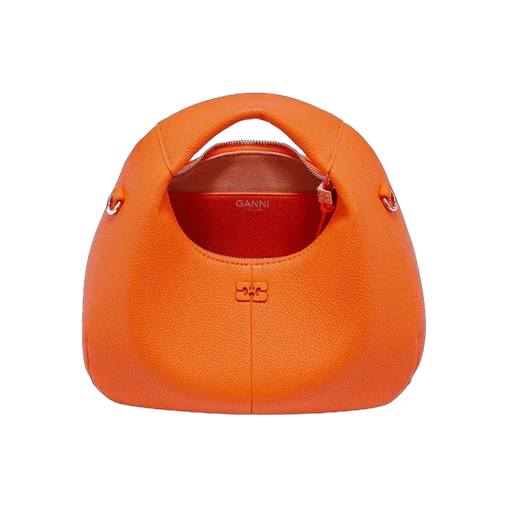 Ganni Orange Mini Hobo Bag