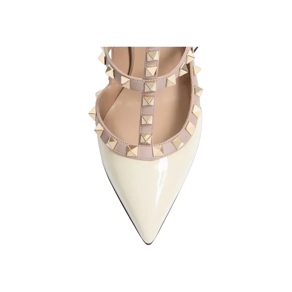 Valentino Patent Rockstud Caged Pump 100mm Ivory