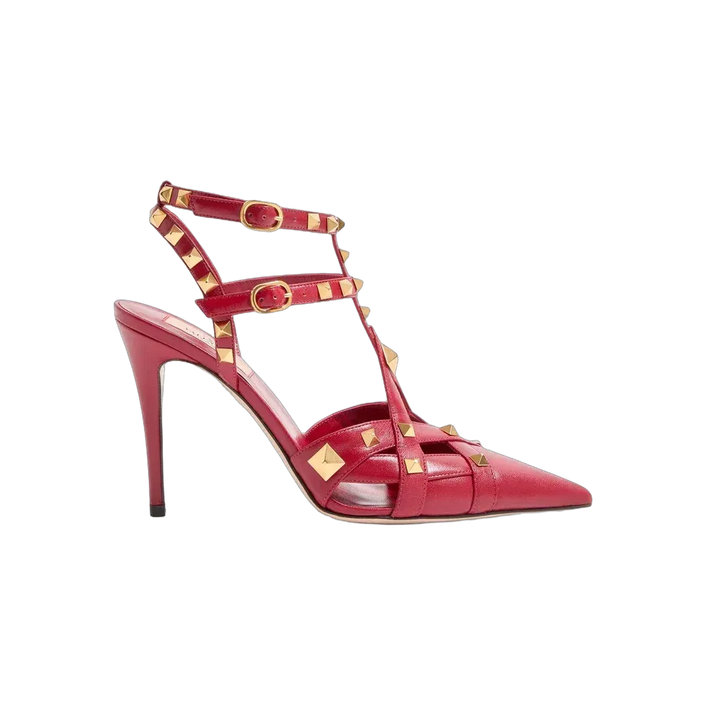 Valentino Studdy Kidskin Pumps 100mm Red