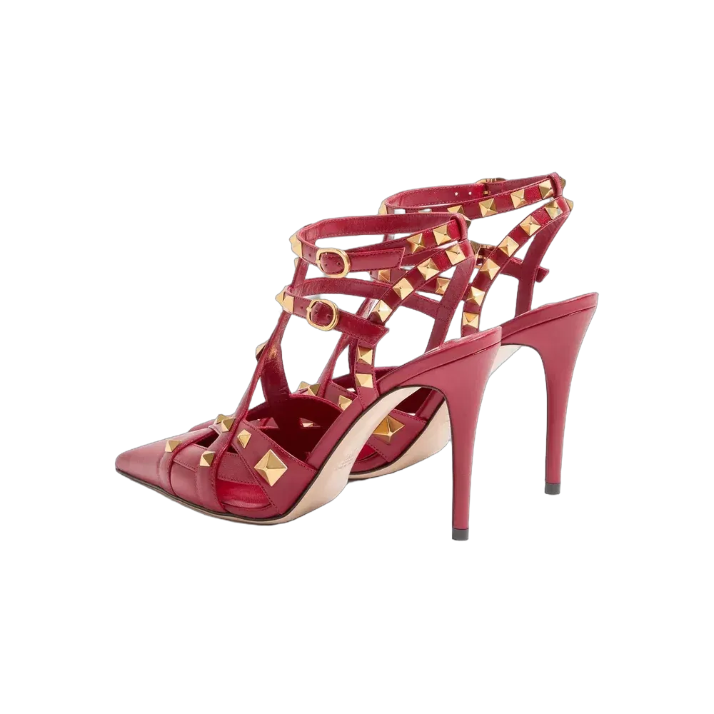 Valentino Studdy Kidskin Pumps 100mm Red