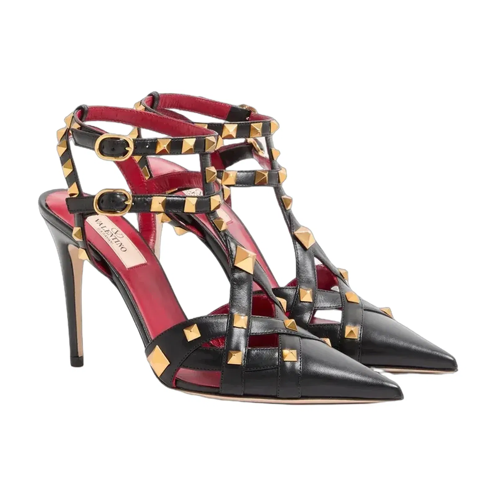 Valentino Studdy Kidskin Pumps 100mm Black
