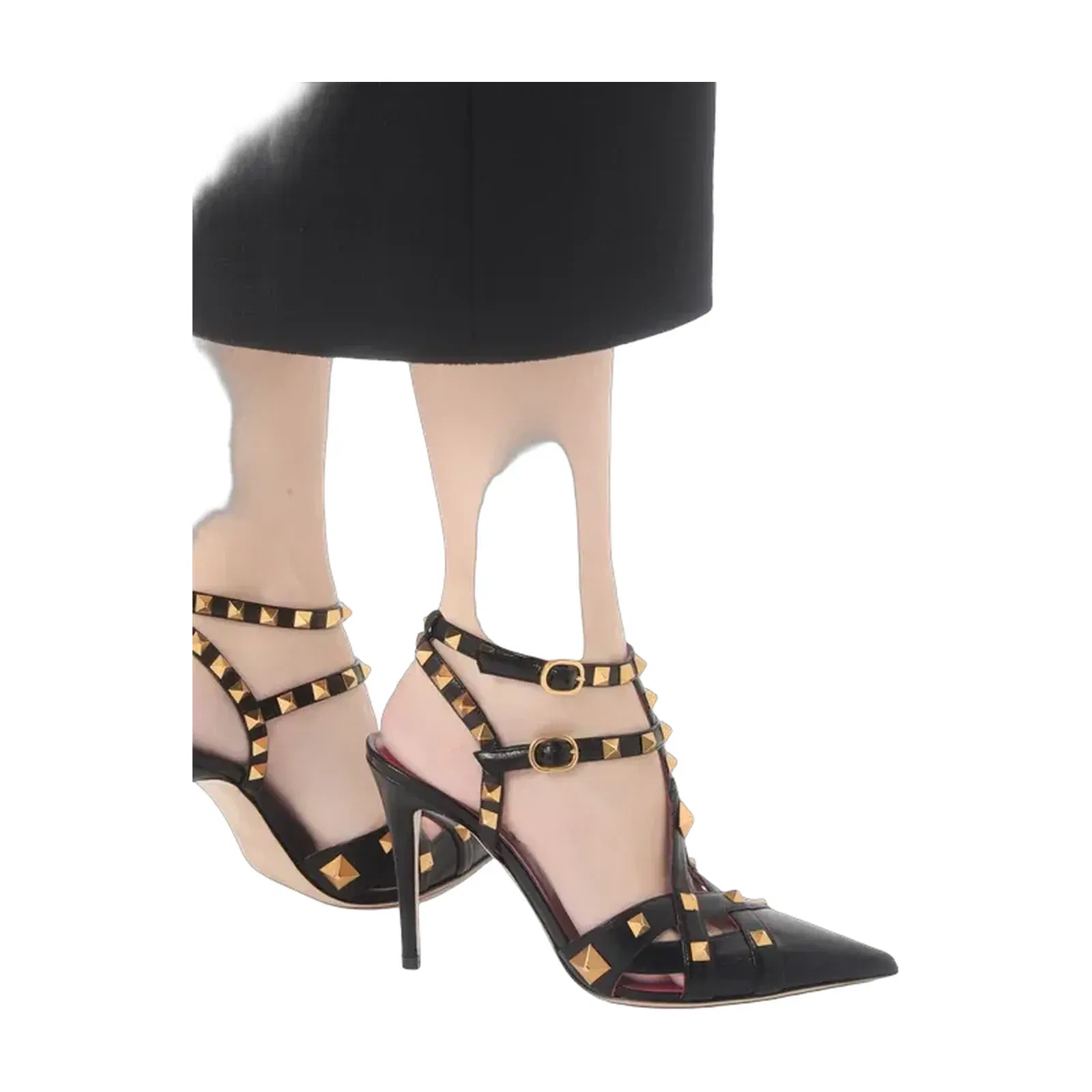 Valentino Studdy Kidskin Pumps 100mm Black