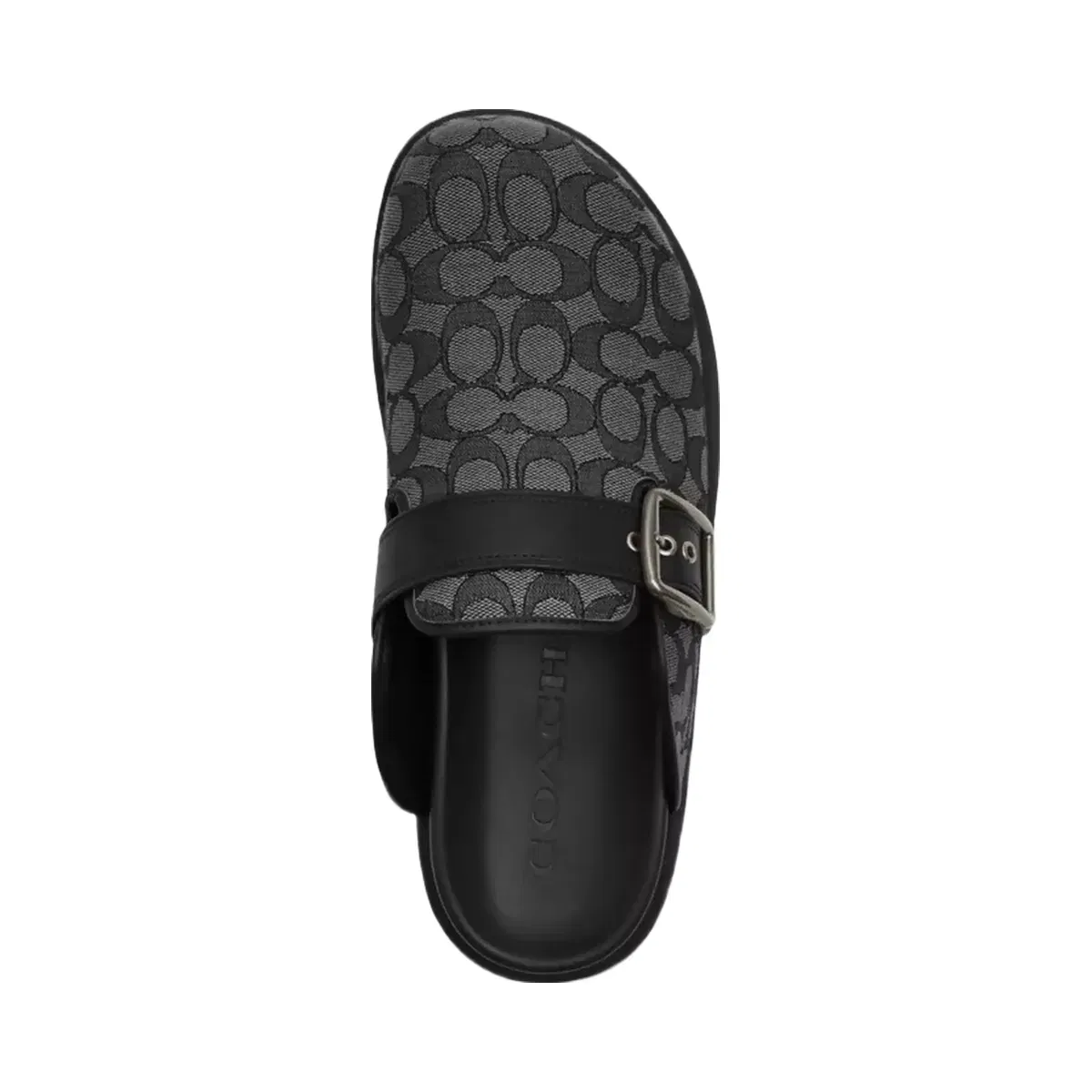 Coach Buckle Clog In Signature Jacquard in Graphite Black
