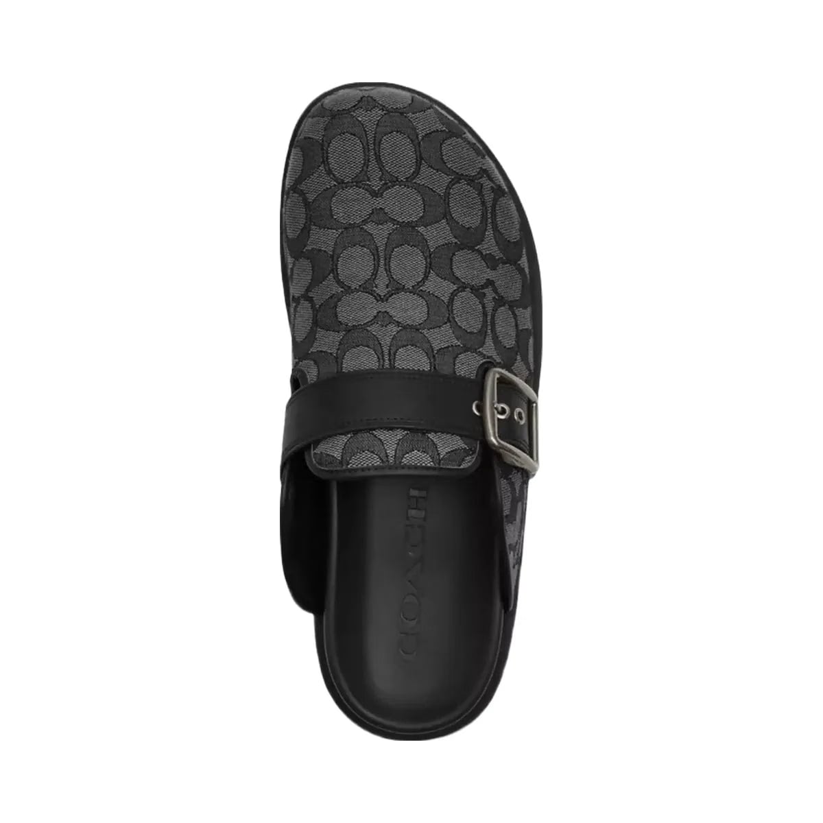 Coach Buckle Clog In Signature Jacquard in Graphite Black