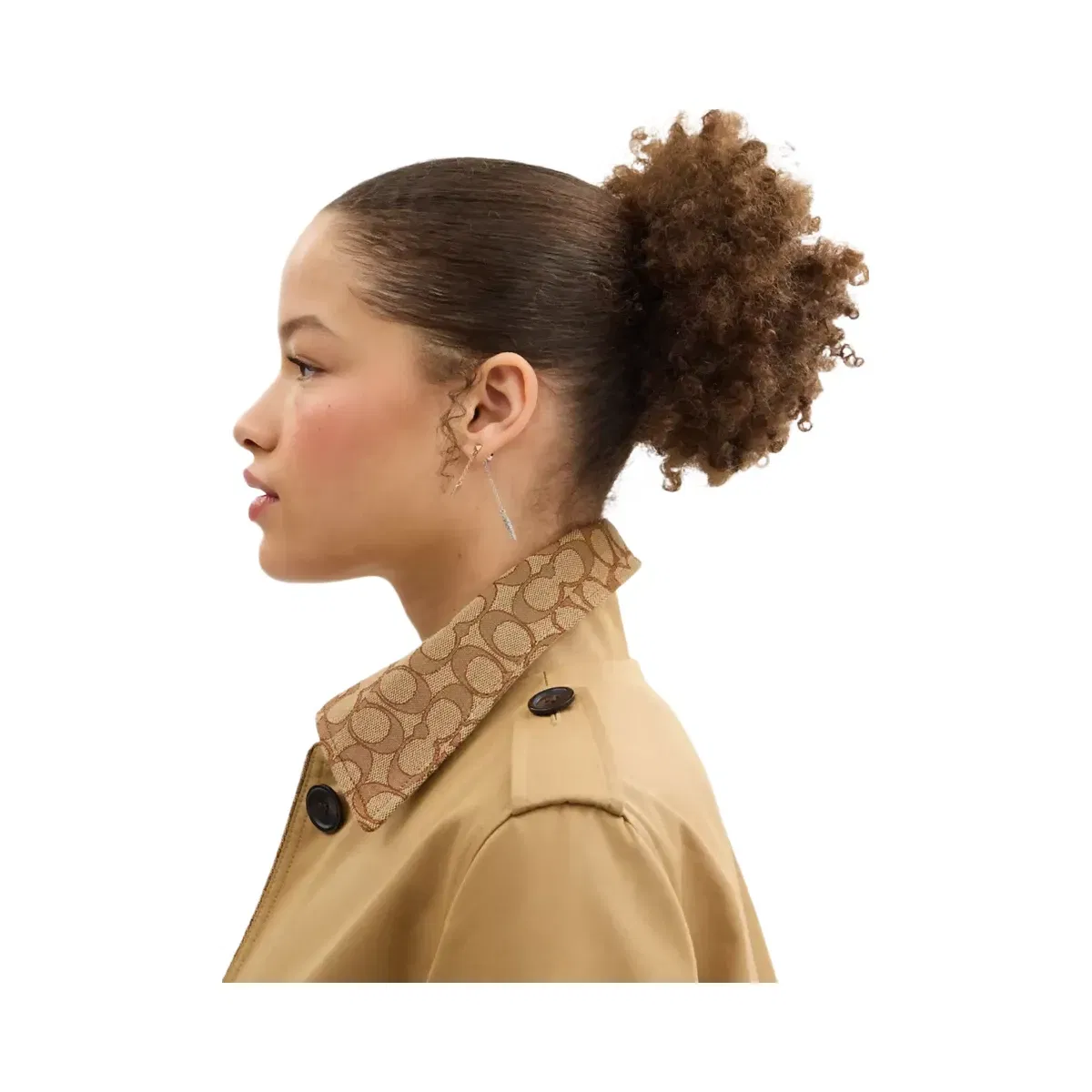 Coach Trench With Signature Piping in Khaki