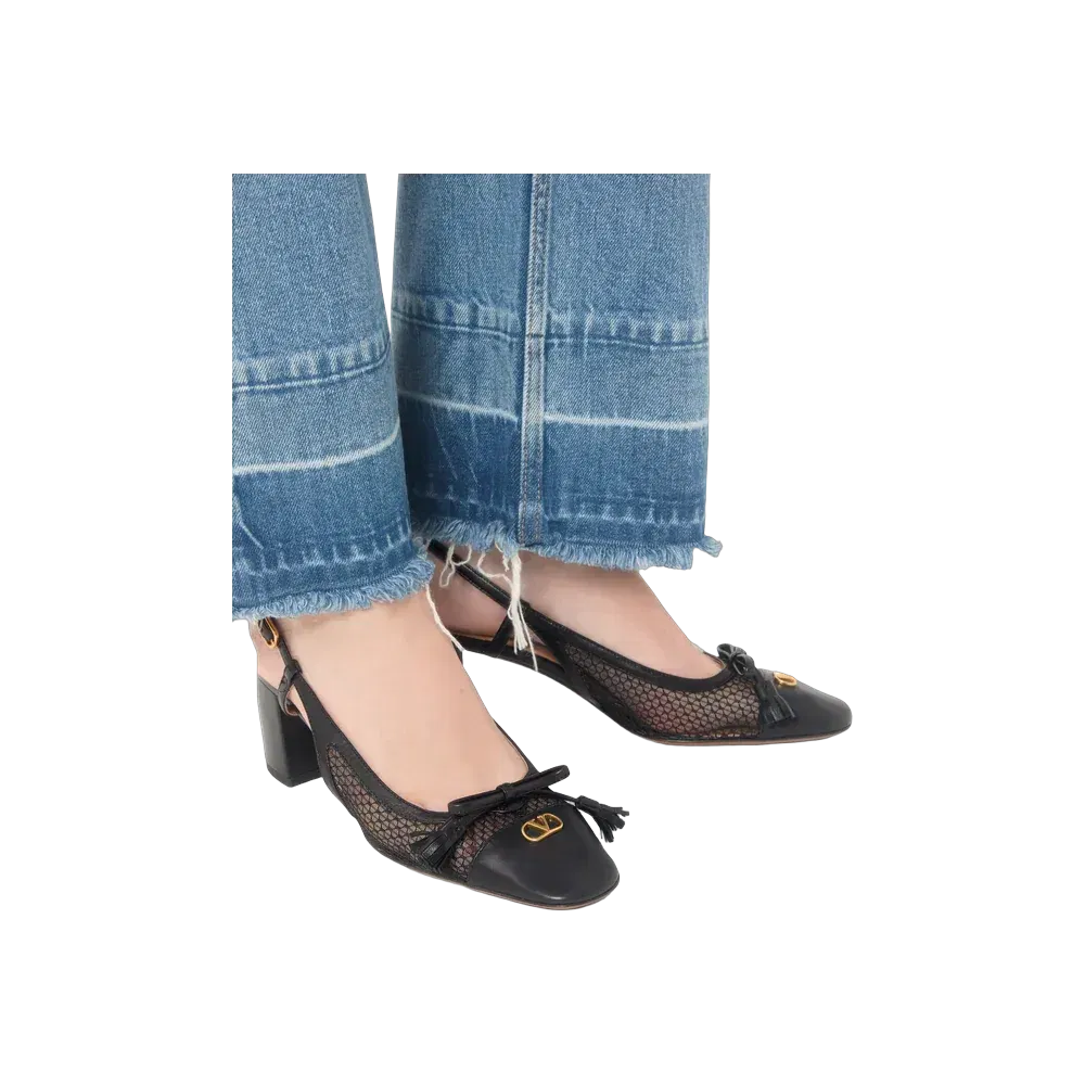 Valentino Valet Du Roi Slingback Pump In Mesh And Kidskin 60mm Black