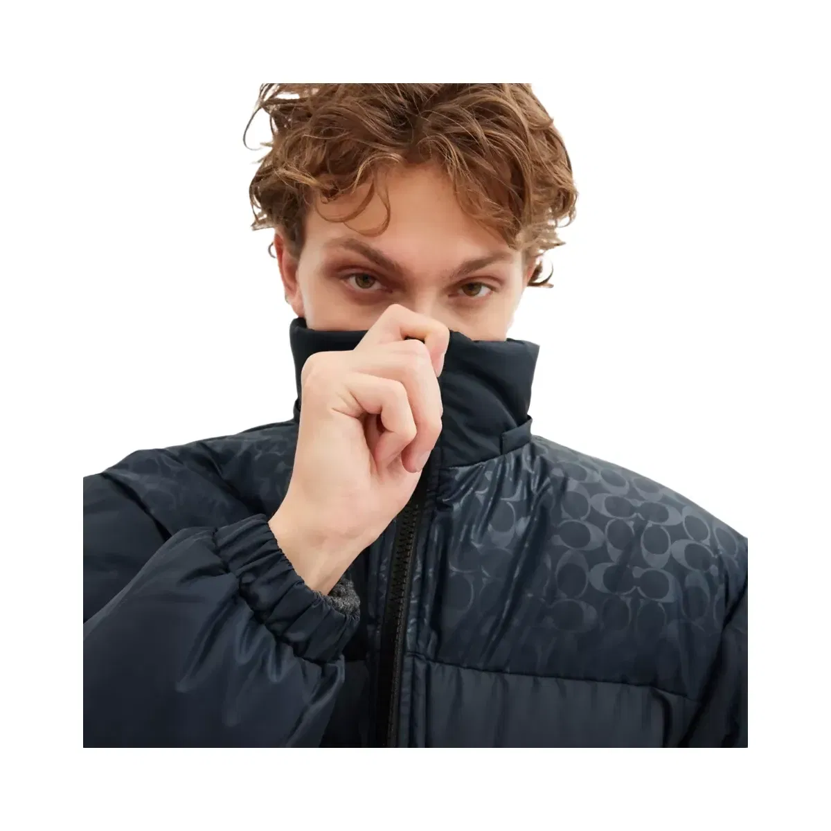 Coach Down Puffer Jacket In Recycled Polyester in Navy Blue
