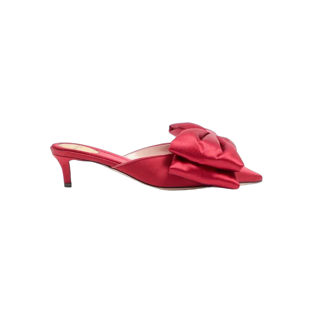 Valentino Yolande Satin Mule 45mm Red