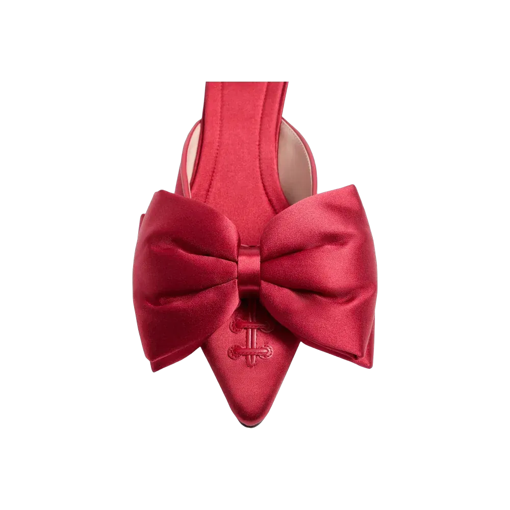 Valentino Yolande Satin Mule 45mm Red