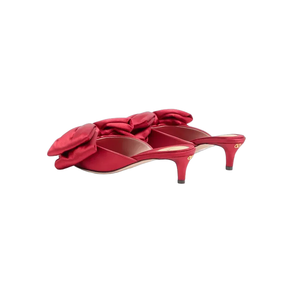 Valentino Yolande Satin Mule 45mm Red