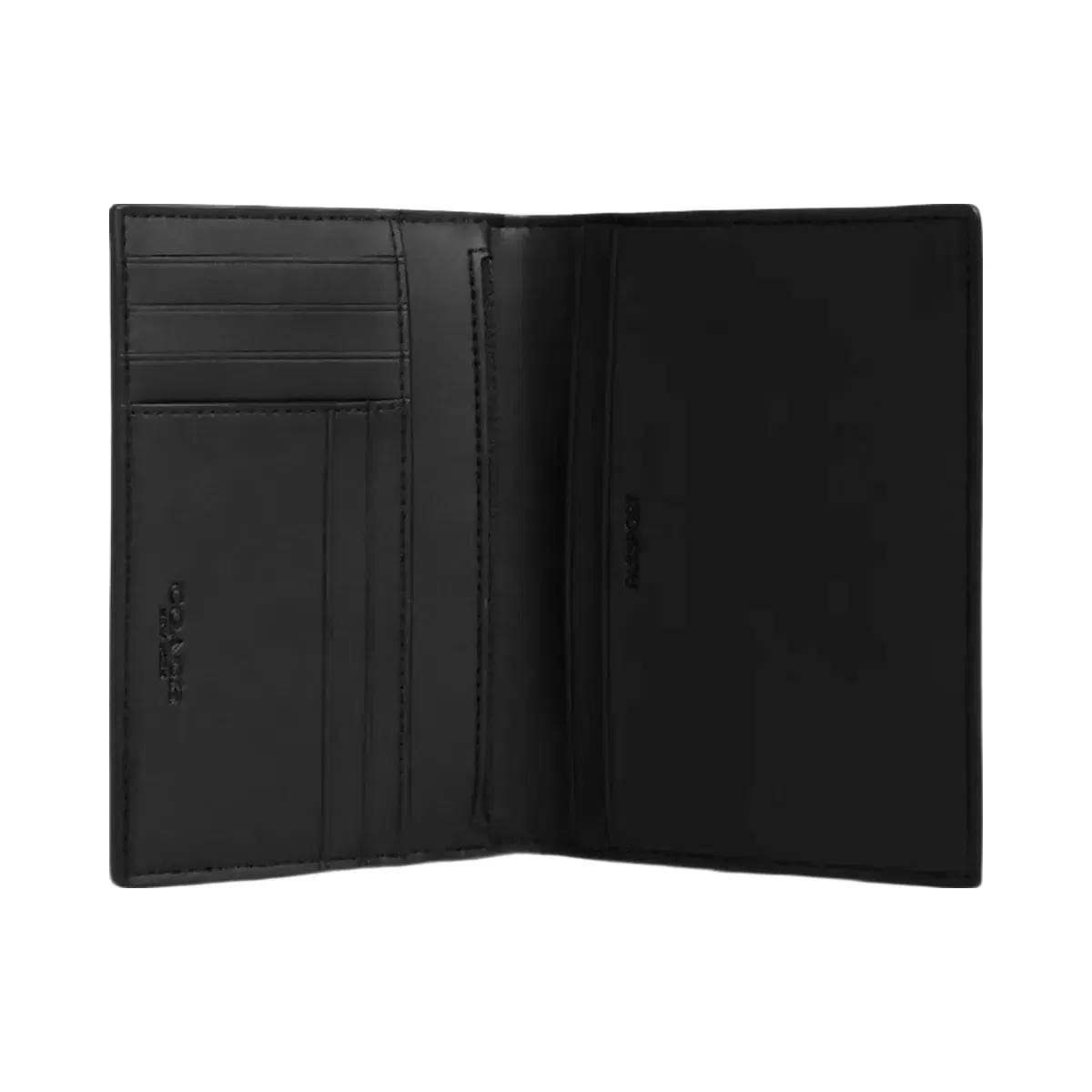 Coach Passport Card Case In Signature Canvas in Gunmetal Tan Black