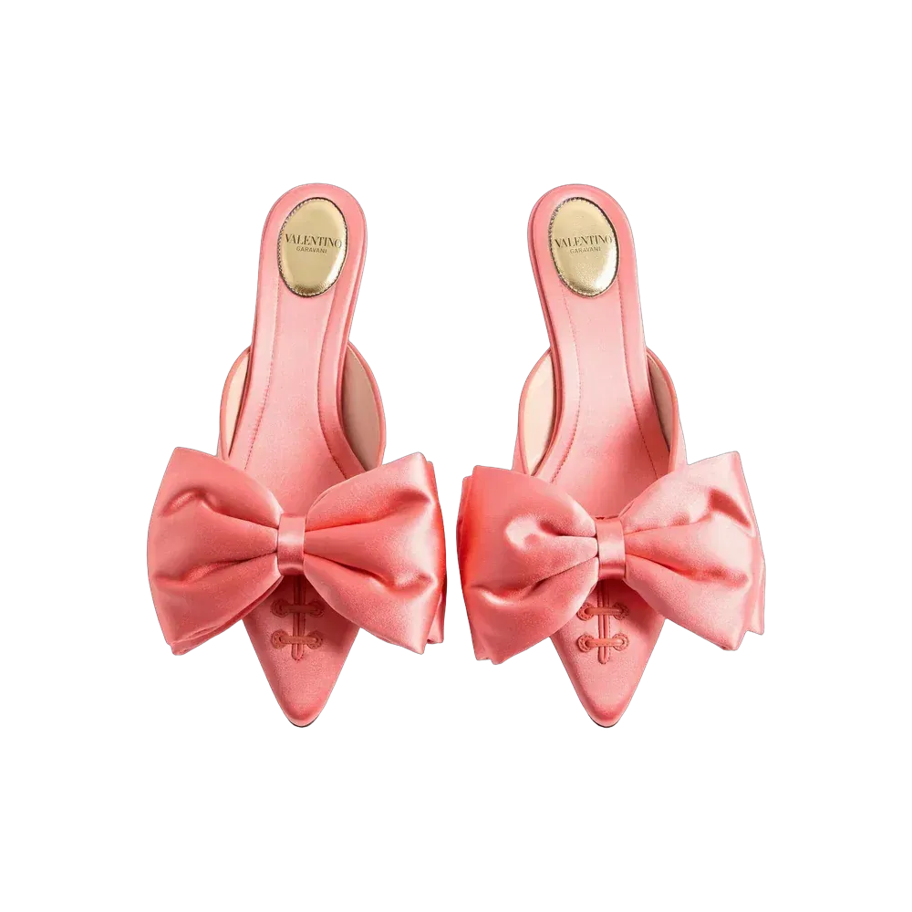 Valentino Yolande Satin Mule 45mm Salmon