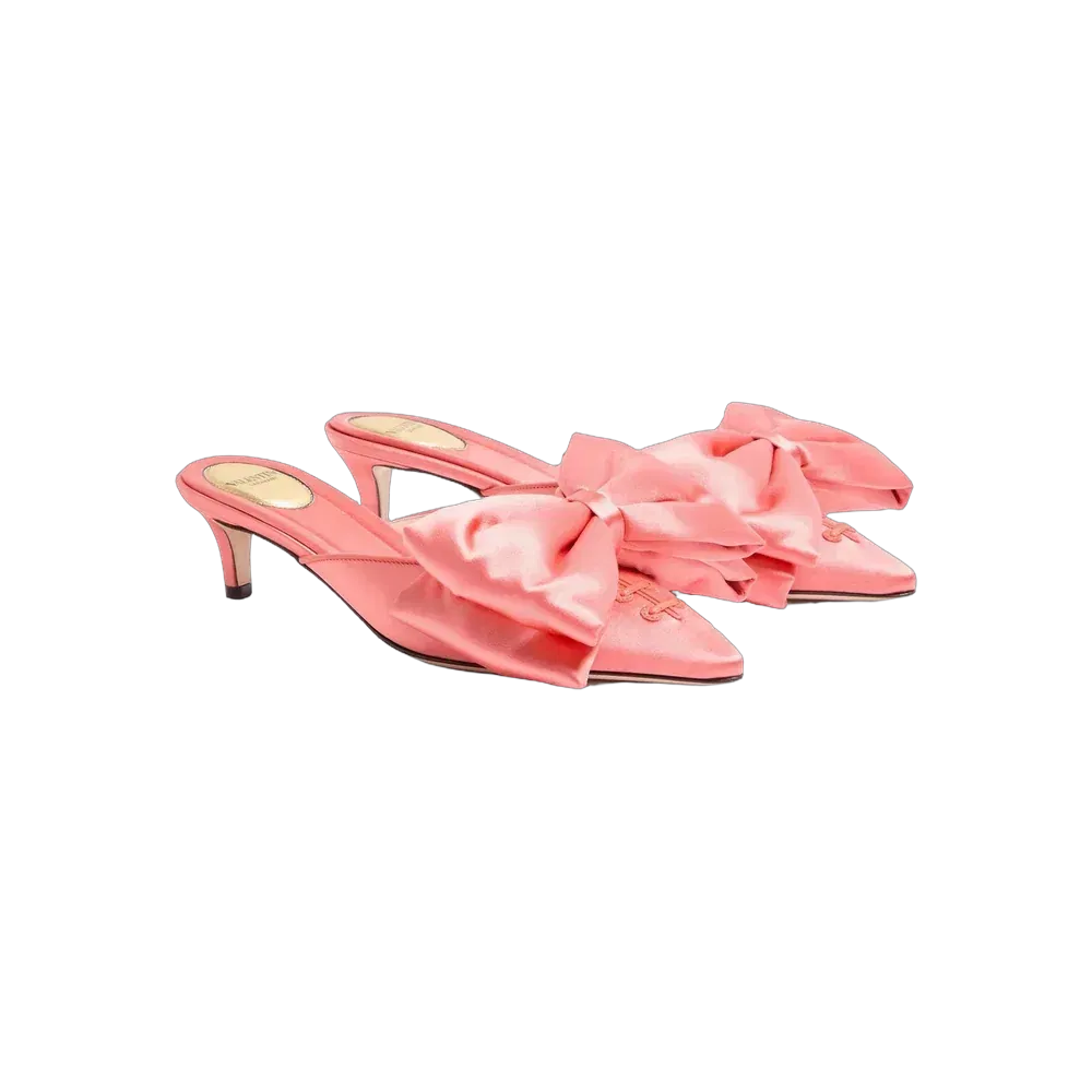 Valentino Yolande Satin Mule 45mm Salmon