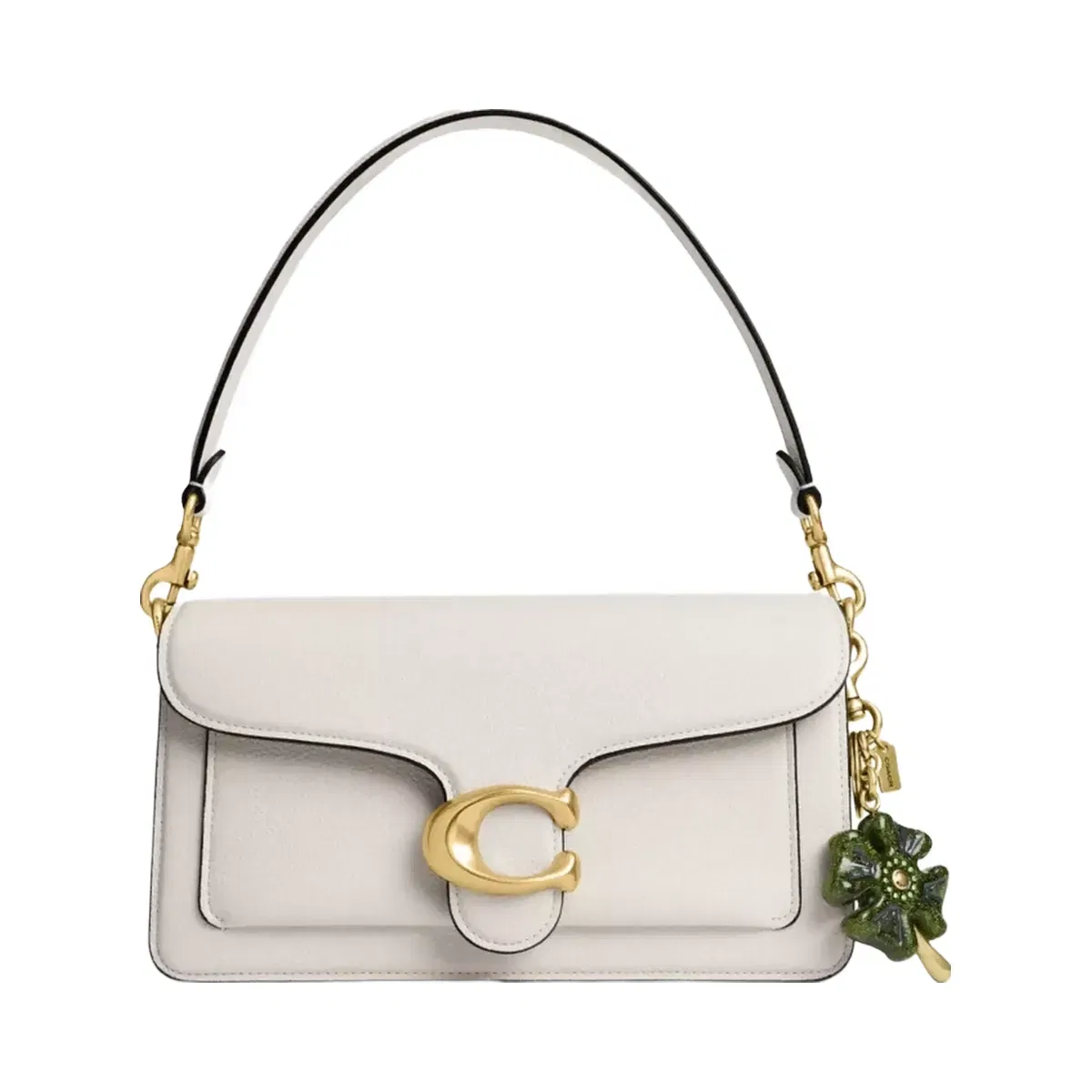 Coach Four Leaf Clover Bag Charm in Brass Green Multi