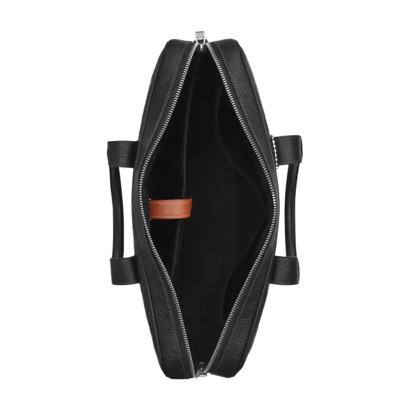 Coach Austin Brief In Signature Leather in Silver Black